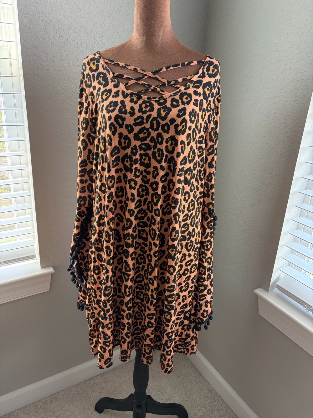 Simply Southern Leopard Print A-Line Skirt in Tan and Black